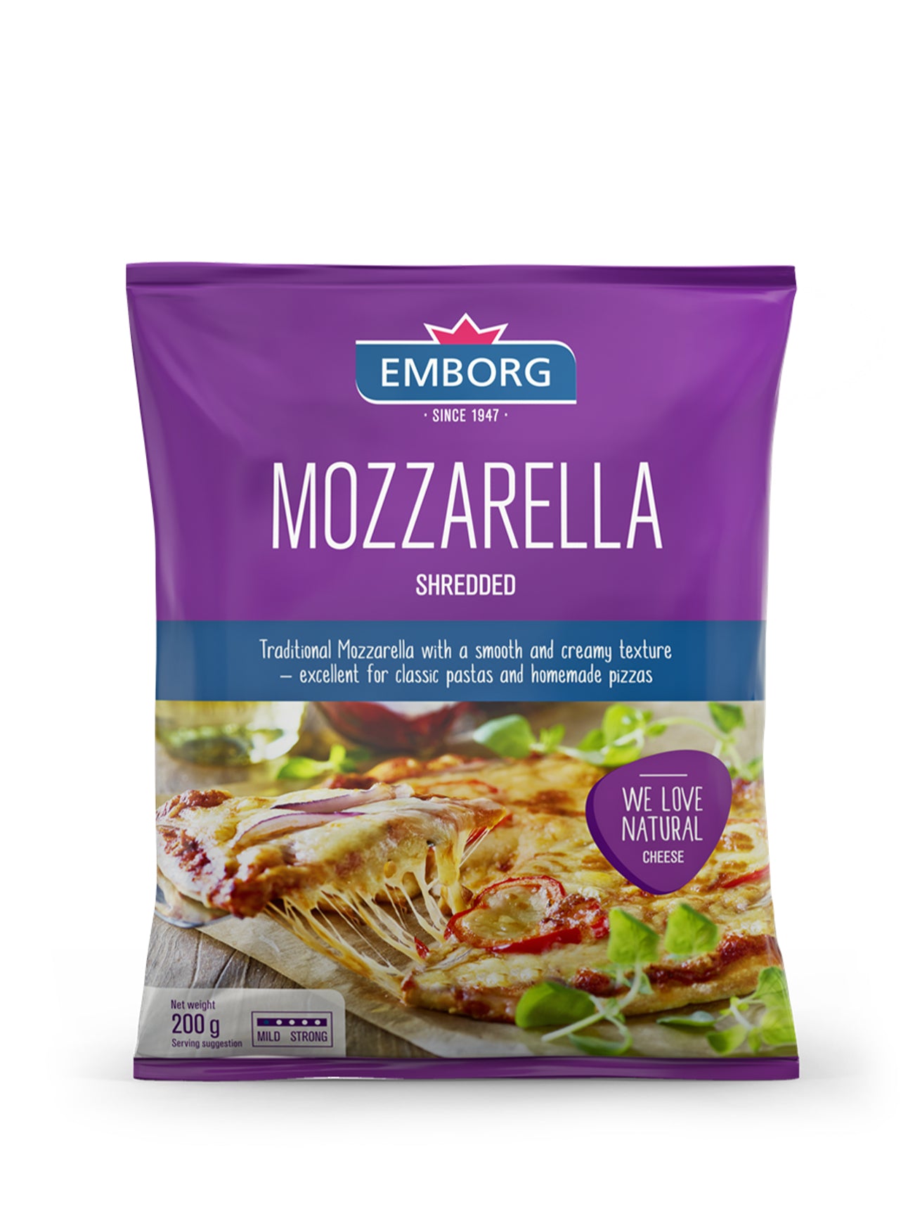 EMBORG MOZZARELLA SHREDDED 200GM