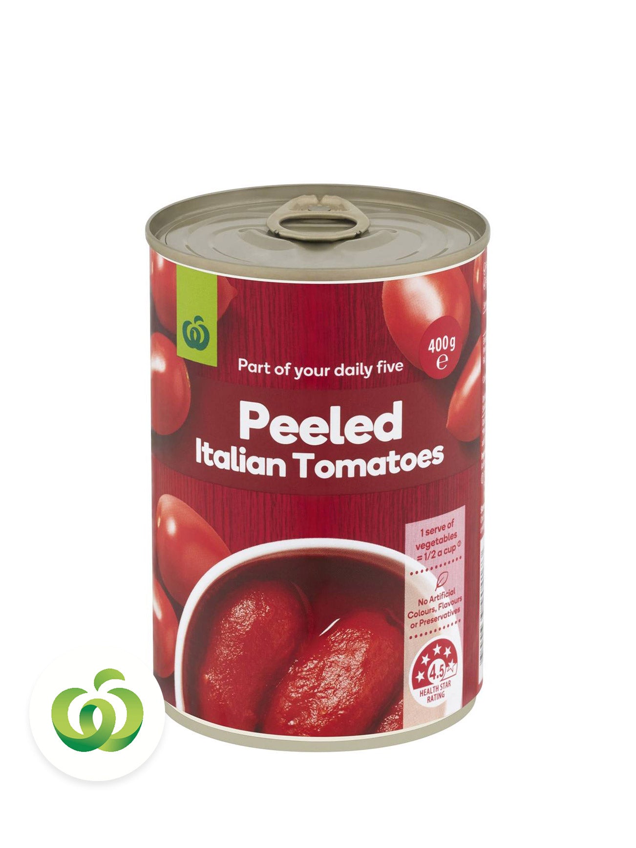 WOOLWORTHS PEELED ITALIAN TOMATOES 400G
