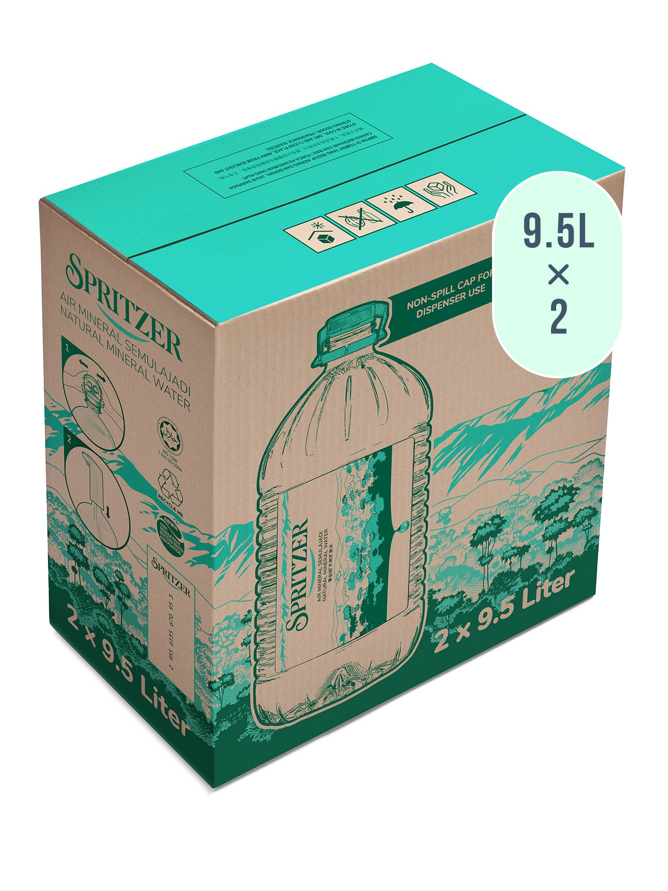 SPRITZER MINERAL WATER 2X9.5L