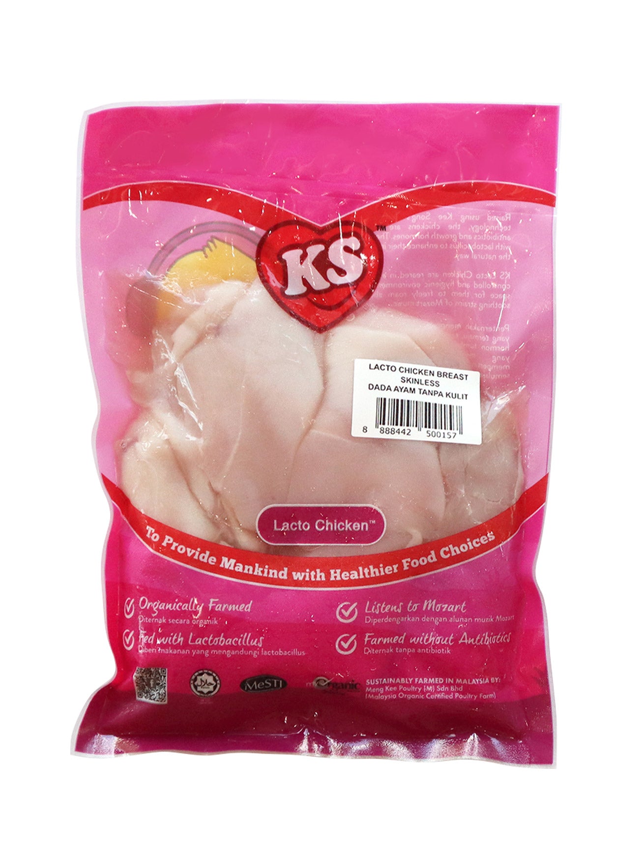 KS LACTO ORGANIC CHICKEN BREAST 500G